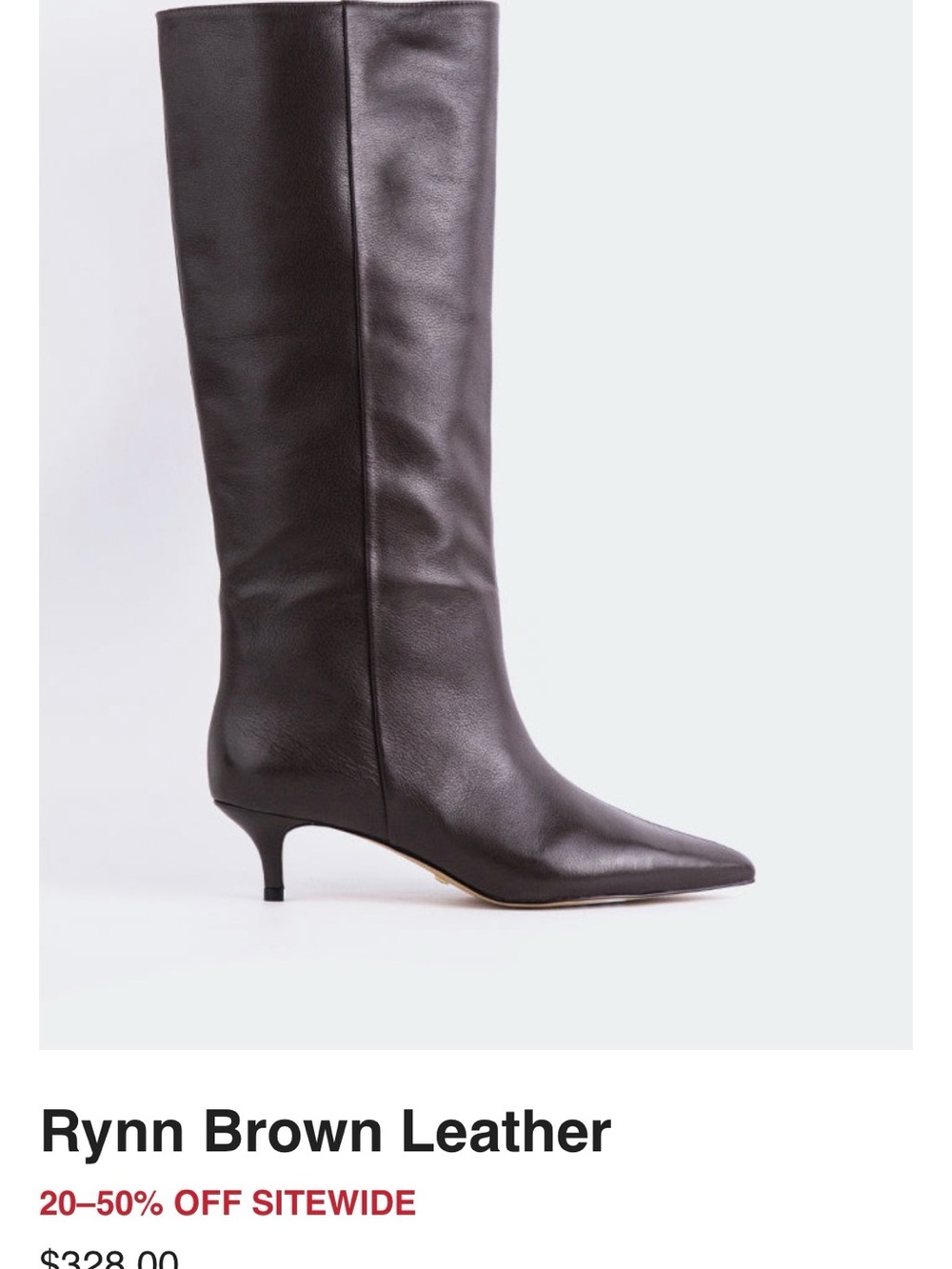 New Brown Genuine Leather Knee-High Boot